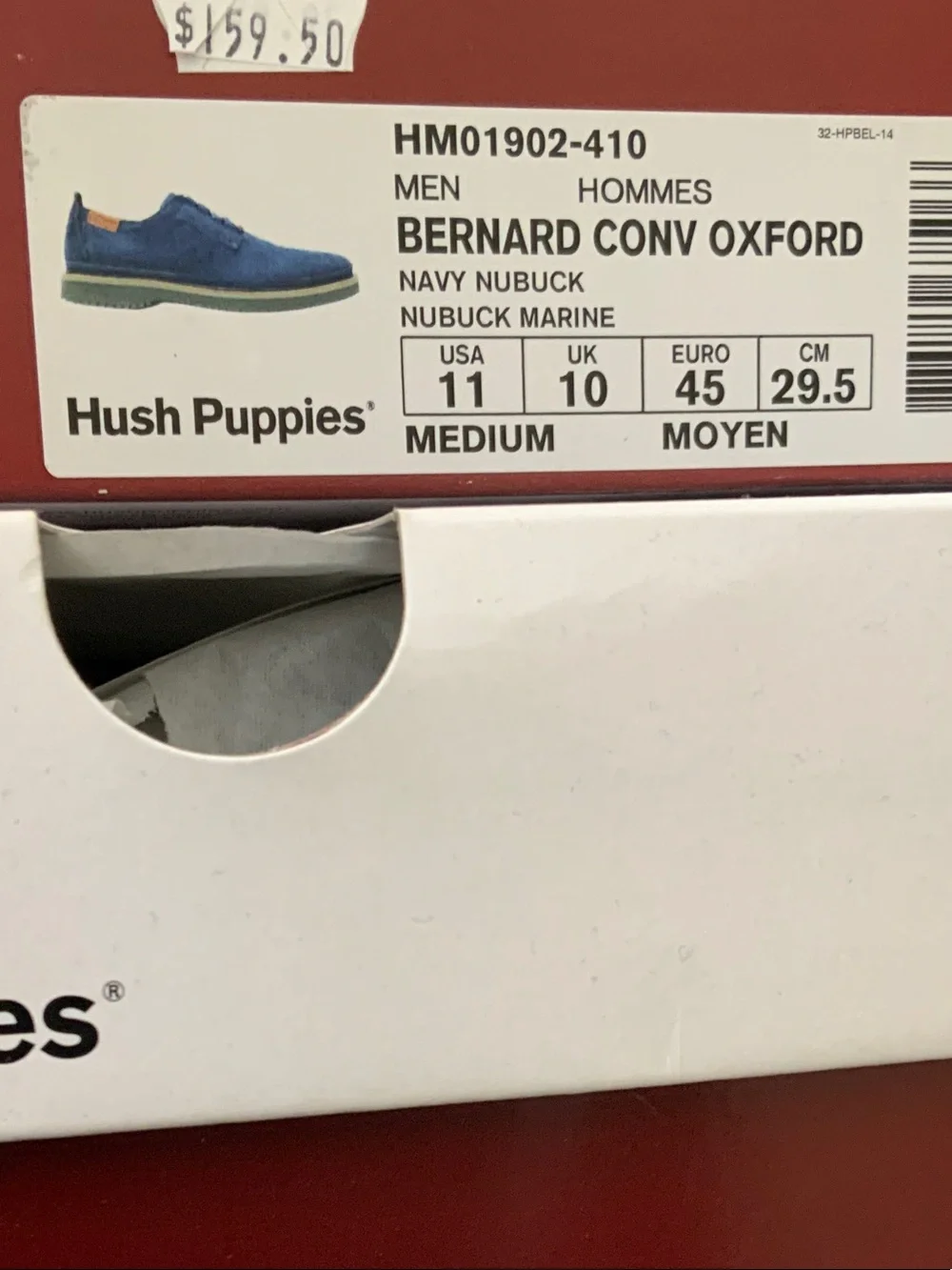 Hush Puppies Men's Dark NAVY NUBUCK Lace-Up Casual Shoes. BERNARD CONV OXFORD